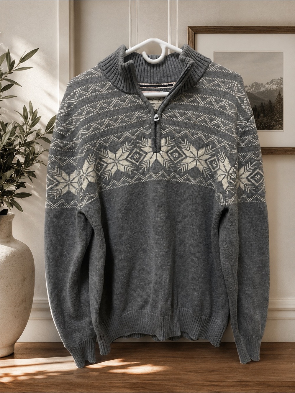 Women’s Grey Half-Zip Weatherproof Vintage Sweater